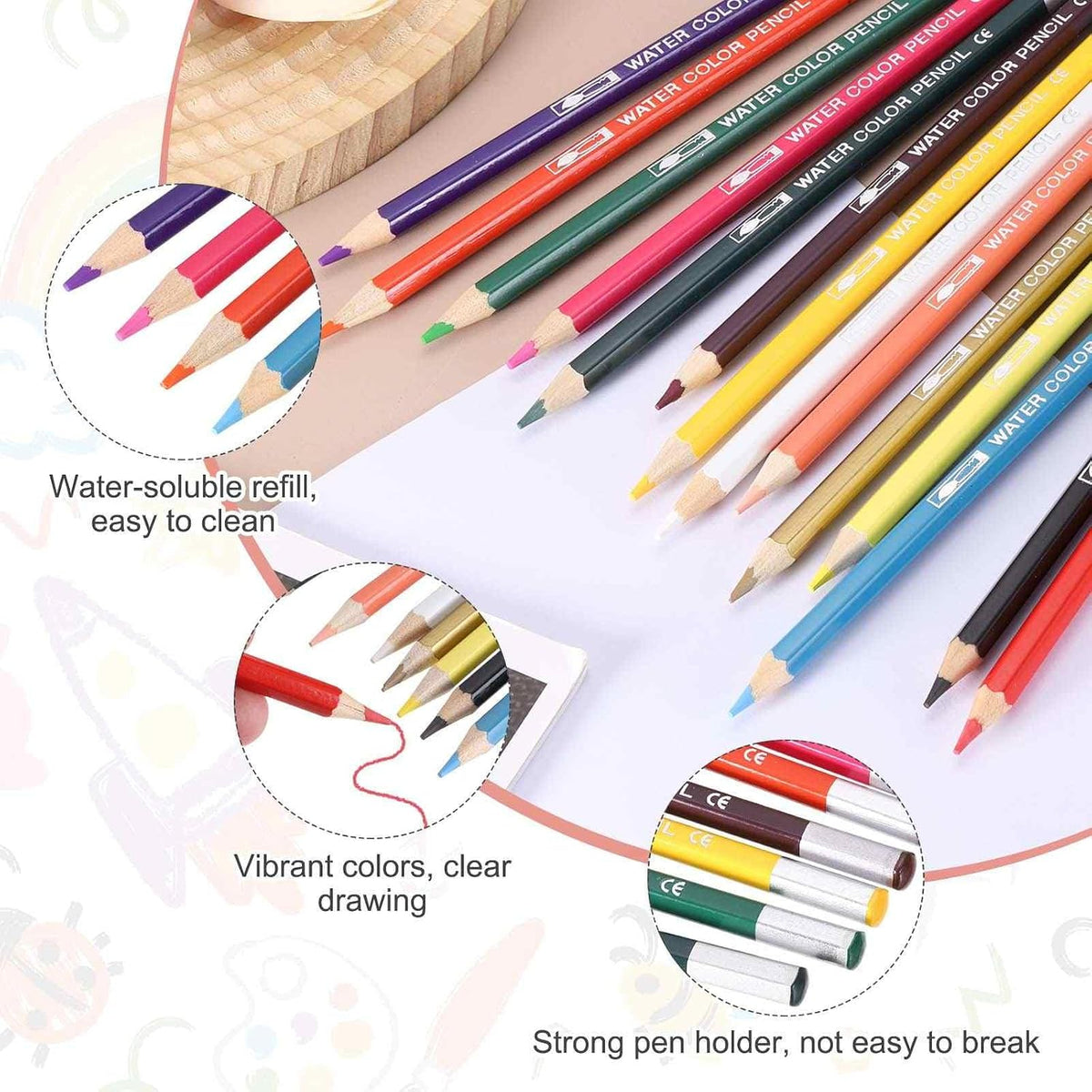 MECCANIXITY 15Pack Water Soluble Fabric Pencils for Sewing Red