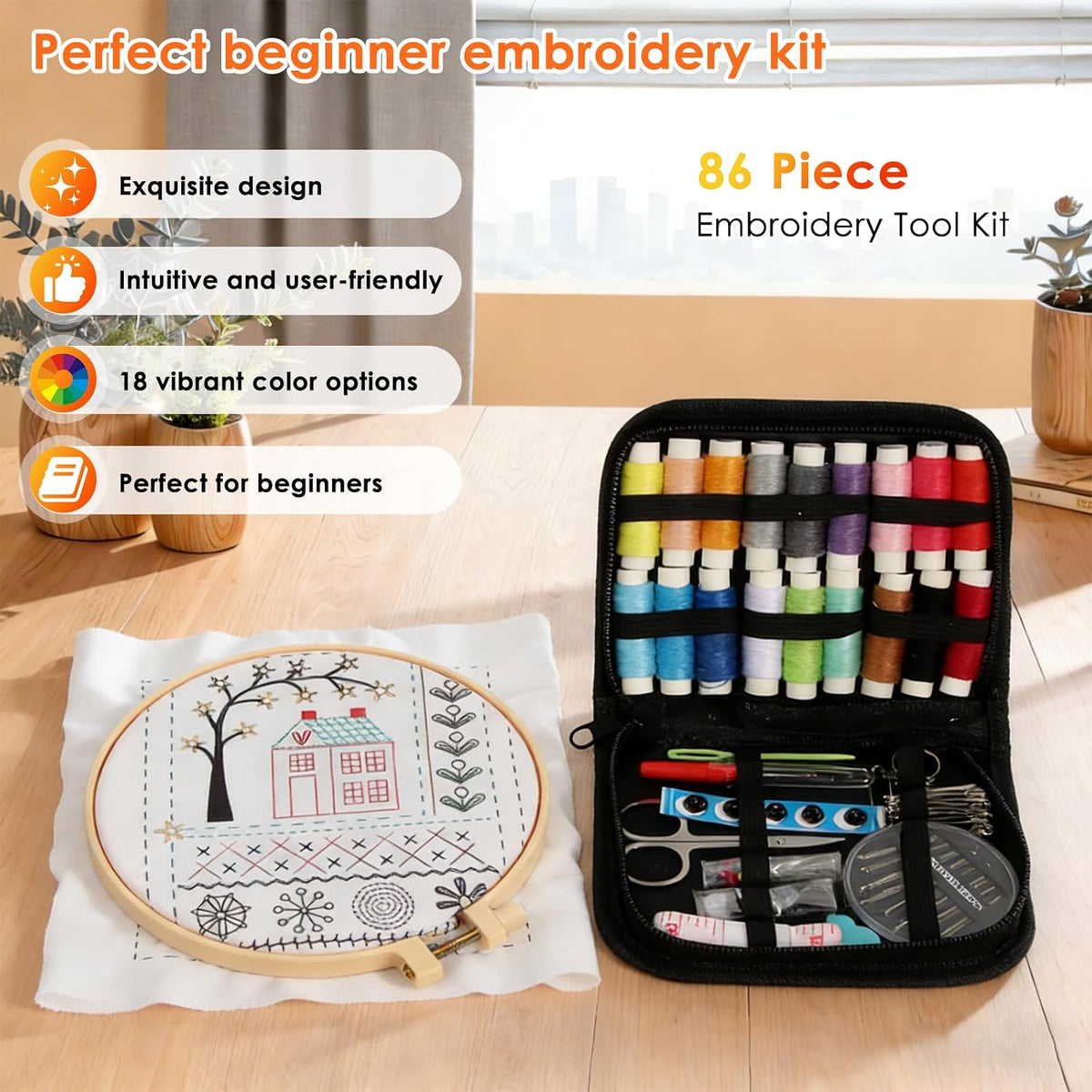 Oeedsns New DIY Embroidery Stitch Book Kit, Illustrated Guide to 106