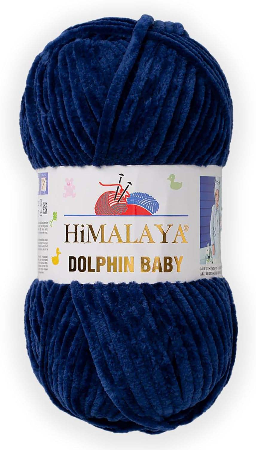 1 Skein/Pack Hiveroots Dolphin Baby Chenille Yarn, Each Ball 100 gr