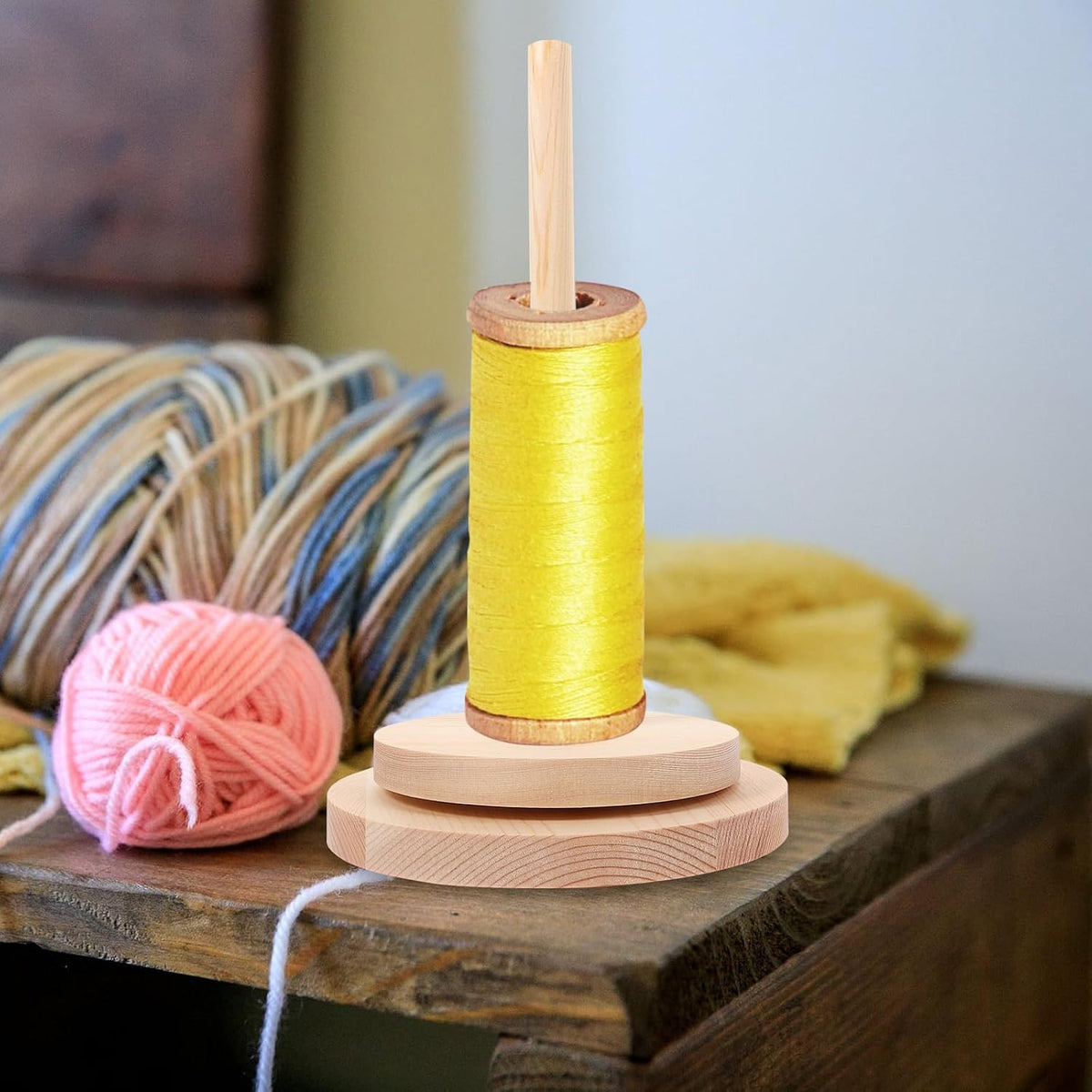 Wooden Spool Holder for Sewing, Stable Thread Rack for Bobbin Spools