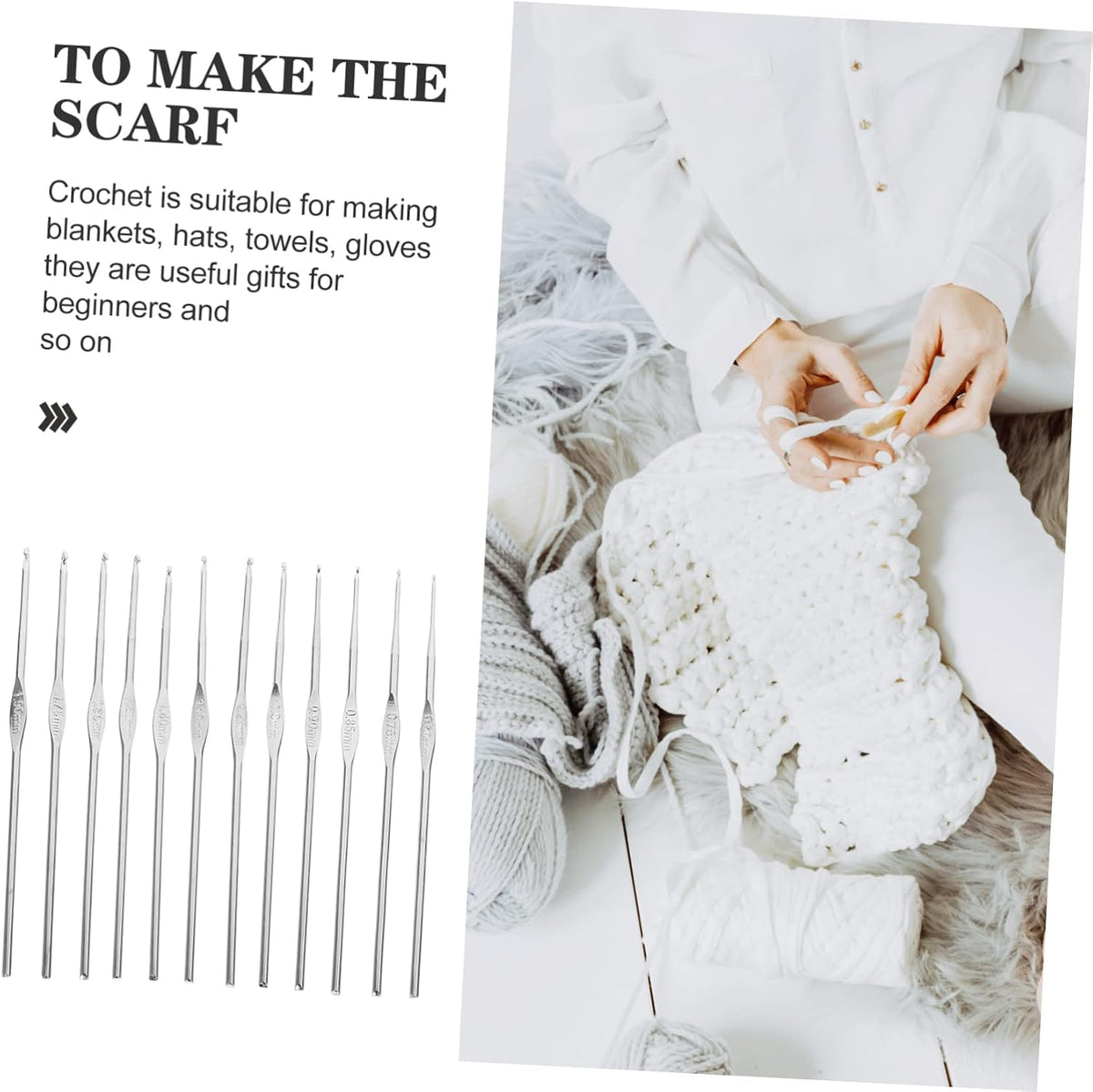 Winter Crochet Hooks Set, Stainless Steel Lace Needles, 3 Sets