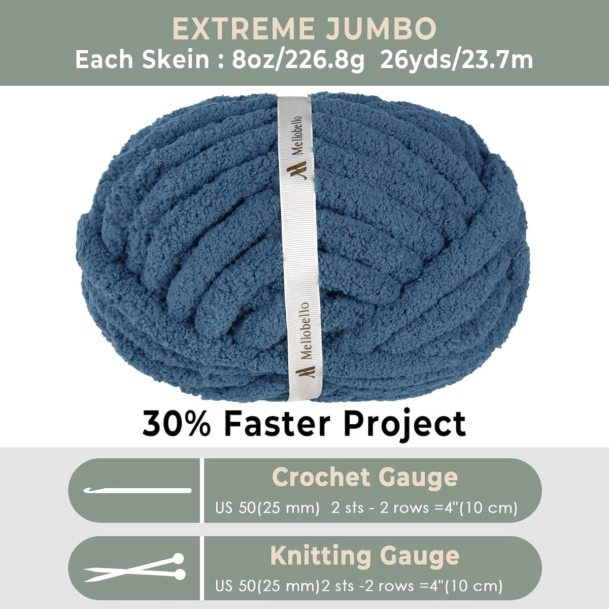 Jumbo Chunky Yarn for Hand Knitting - Super Thick Chenille Chunky Yarn