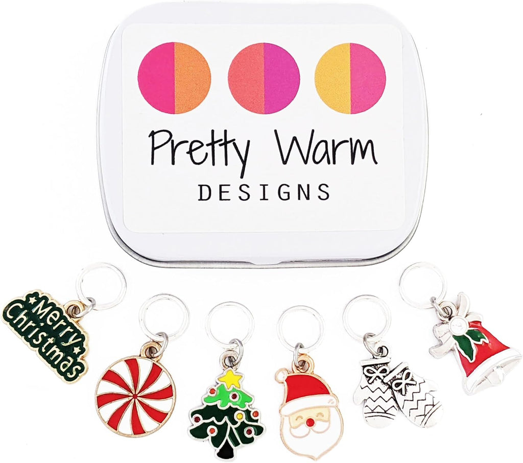 Christmas Holiday Ring Stitch Markers for Knitters, Handmade & Storage