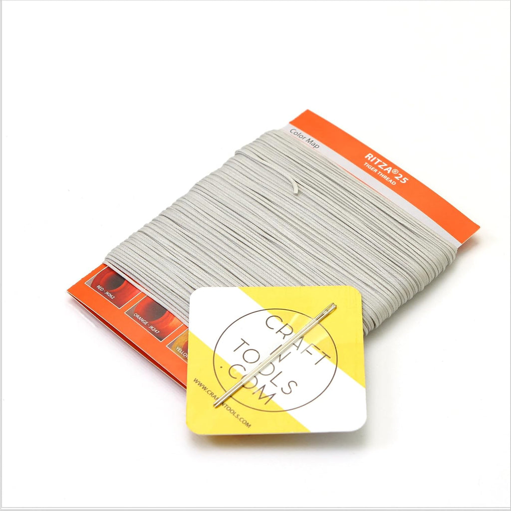 Silver 0.8mm RITZA 25 Tiger Thread for Leather Craft | Waxed Tiger