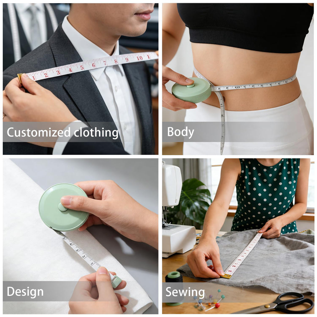 6 PCS Tape Measure Body Measuring Tape with Soft Ruler & Scissors for