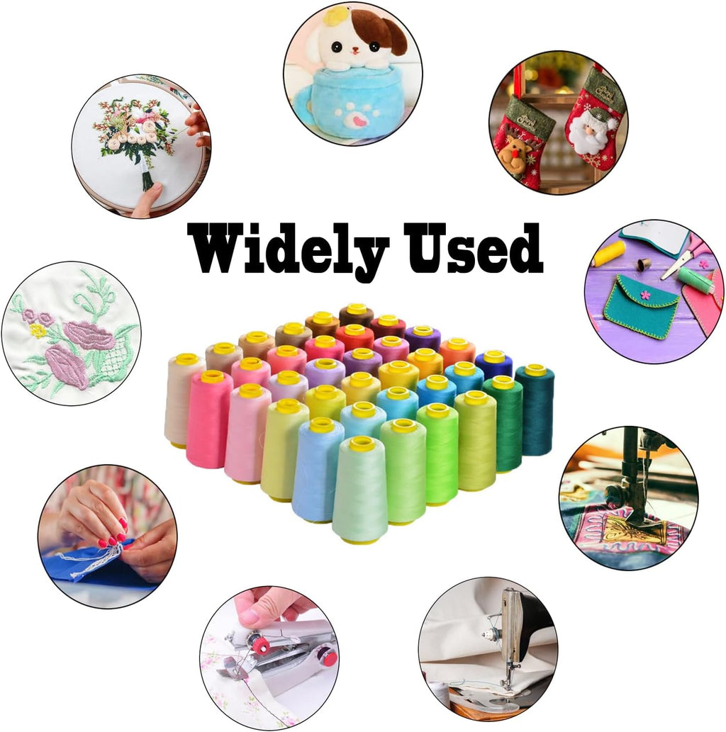 2 Spools Sewing Thread Kit Beige Polyester Sewing Thread Spools
