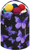 Fustylead Hand Draw Purple Butterflies Silhouette Large Crochet