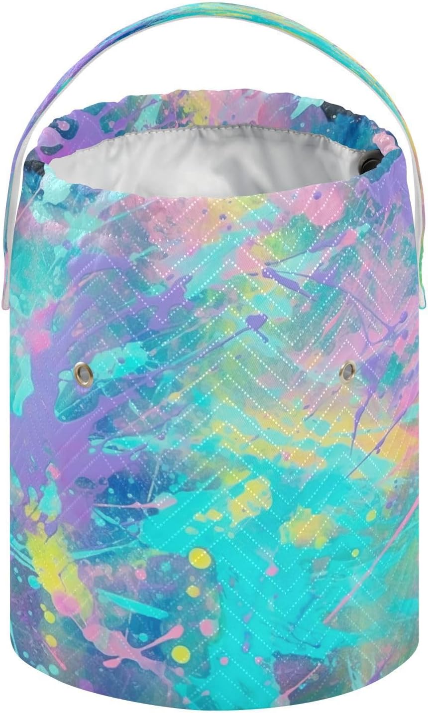 YETTASBIN Paint Splash Yarn Storage Bag, Large Crochet Knitting Bag