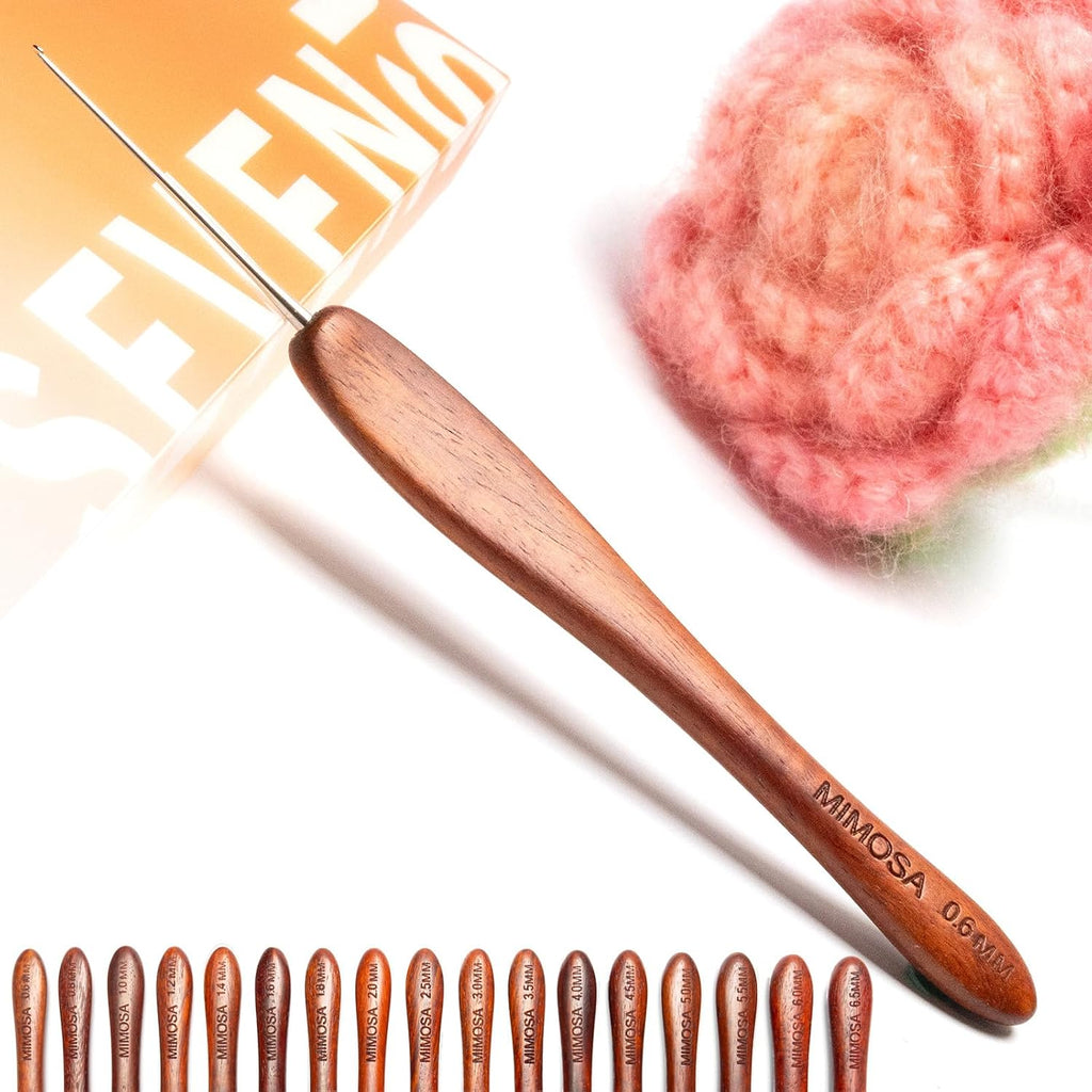SEVENSUN Mimosa 0.6mm Single Crochet Hook, Available in 0.6mm-6.5mm