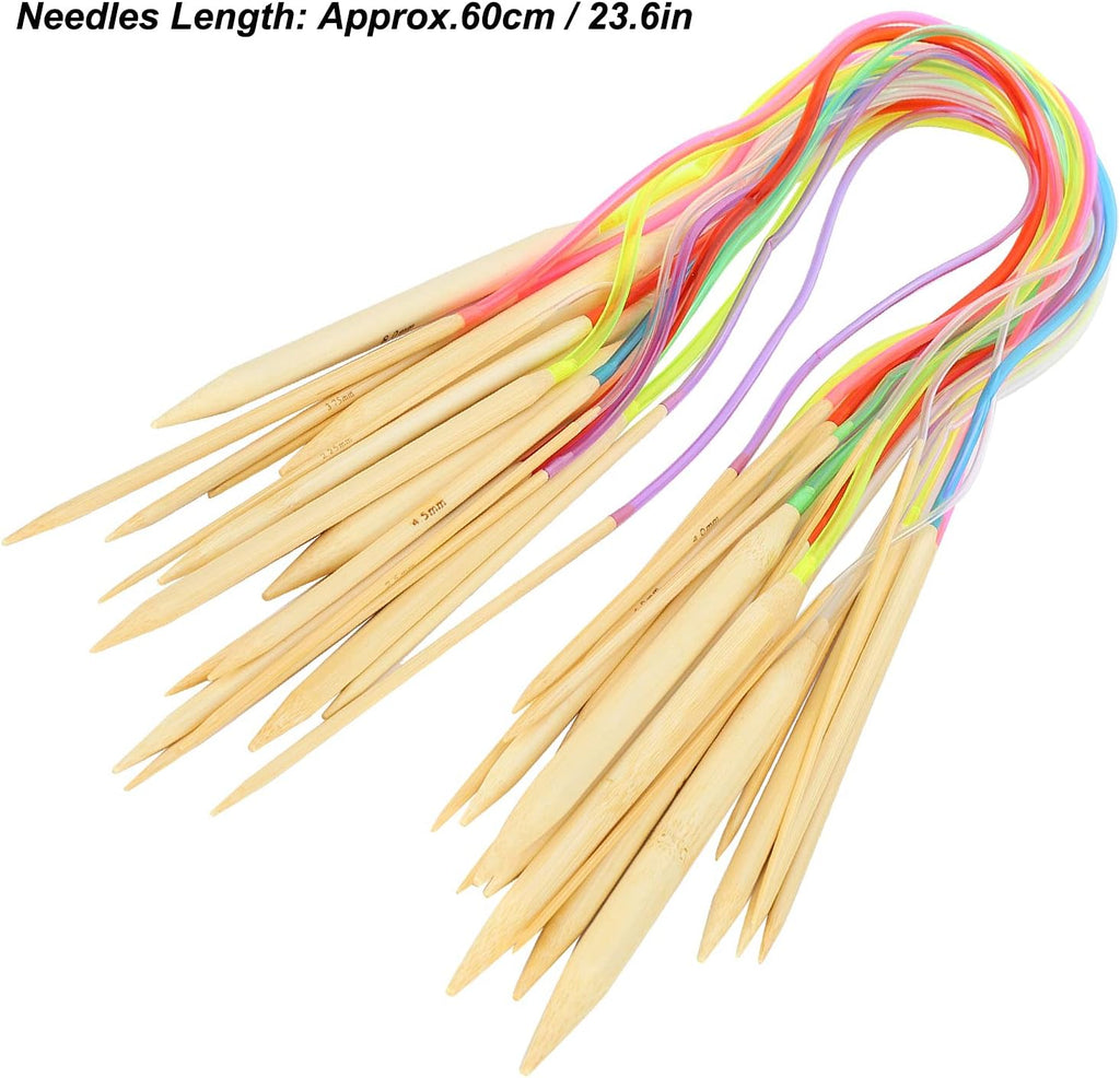 Fabater 18 Pcs Circular Knitting Needles, Bamboo Double Pointed