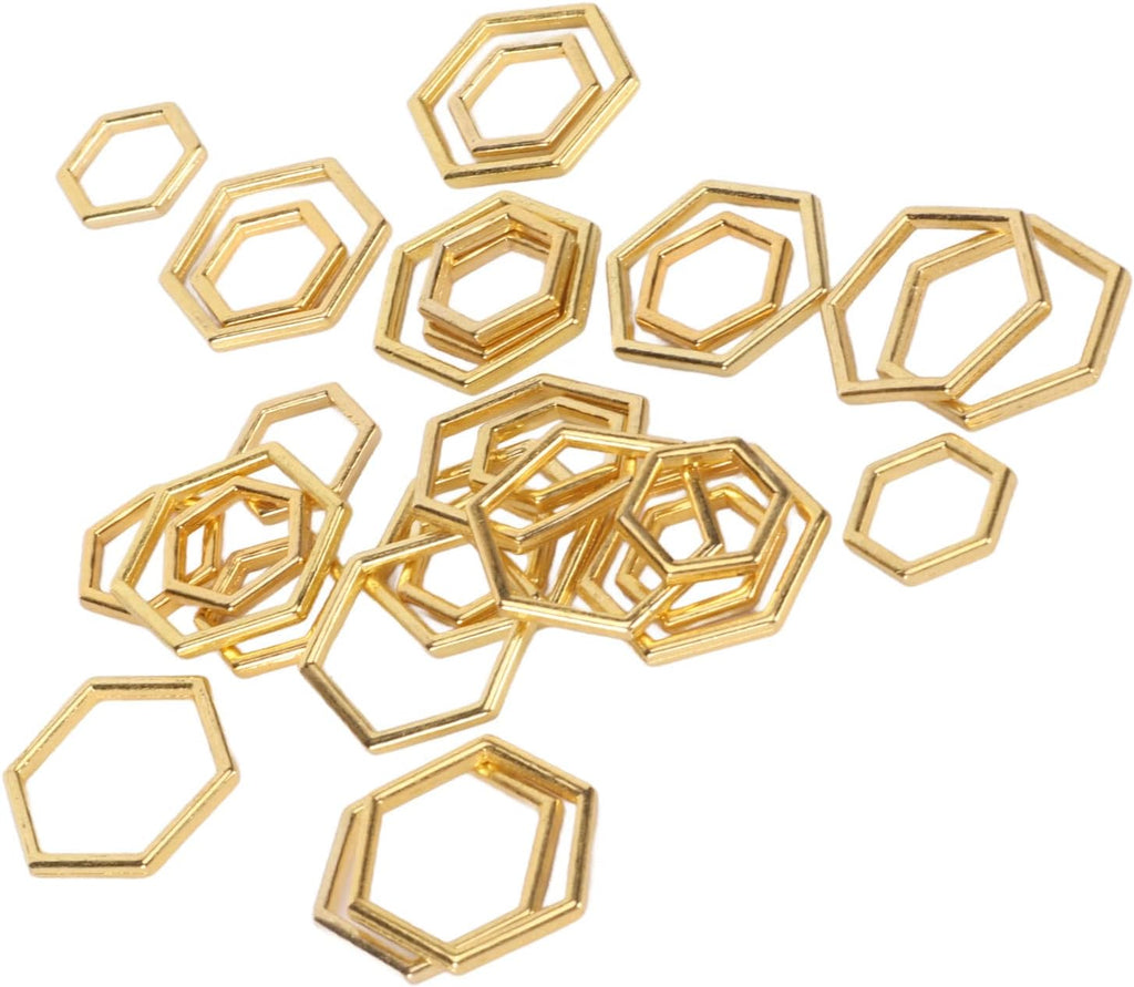 Hexagonal Knitting Stitch Markers 30-Pack, Zinc Alloy