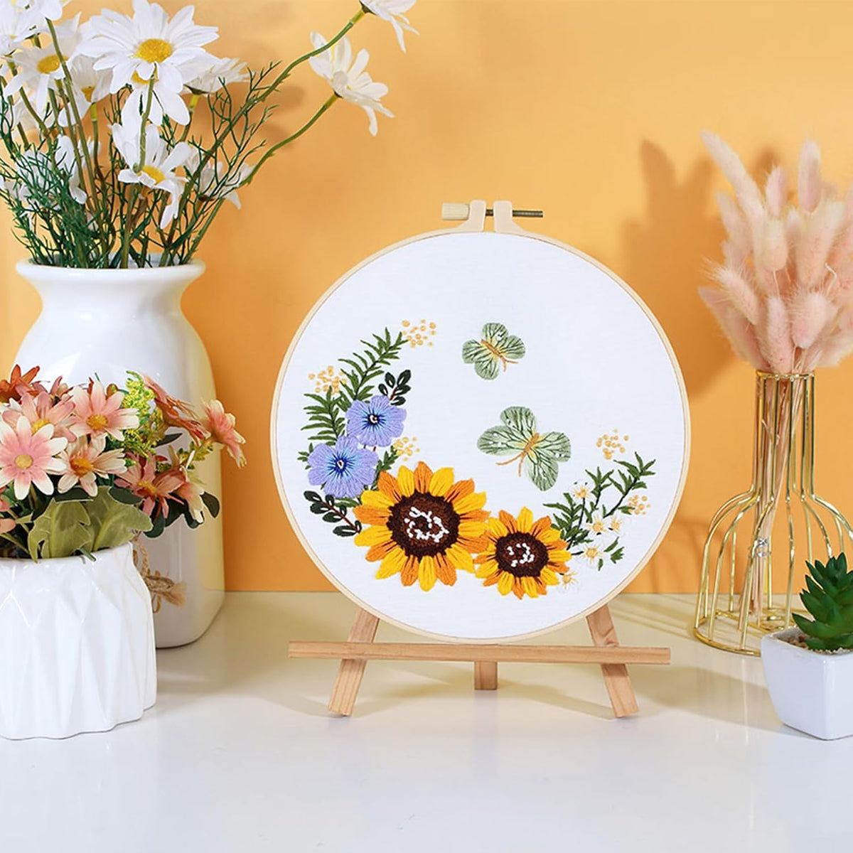 GLTAYLMY 3 Sets Embroidery Starter Kit with Pattern and Instructions
