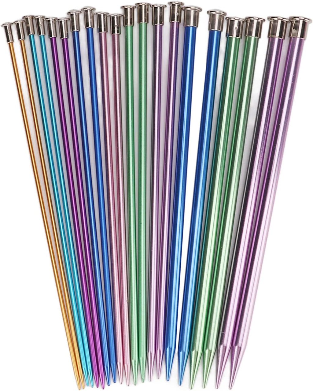 Knitting Needle, 20Pcs Single Pointed Knitting Needles Aluminum DIY