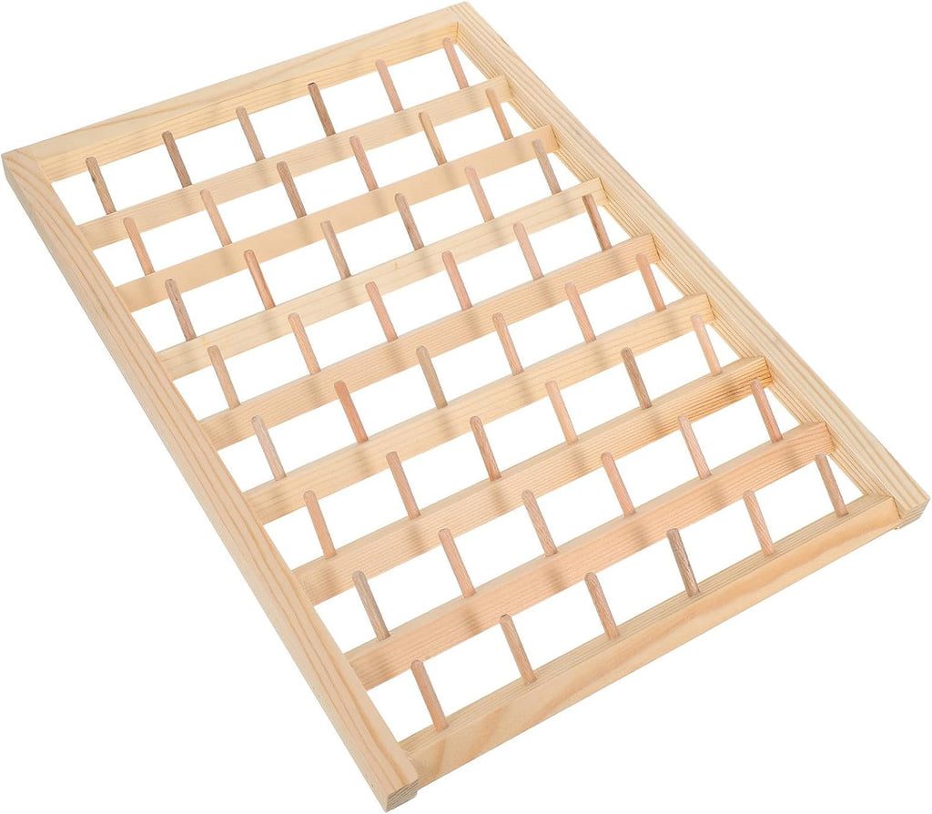 Wooden Thread Spool Organizer Rack for Sewing Supplies, 48 Slots