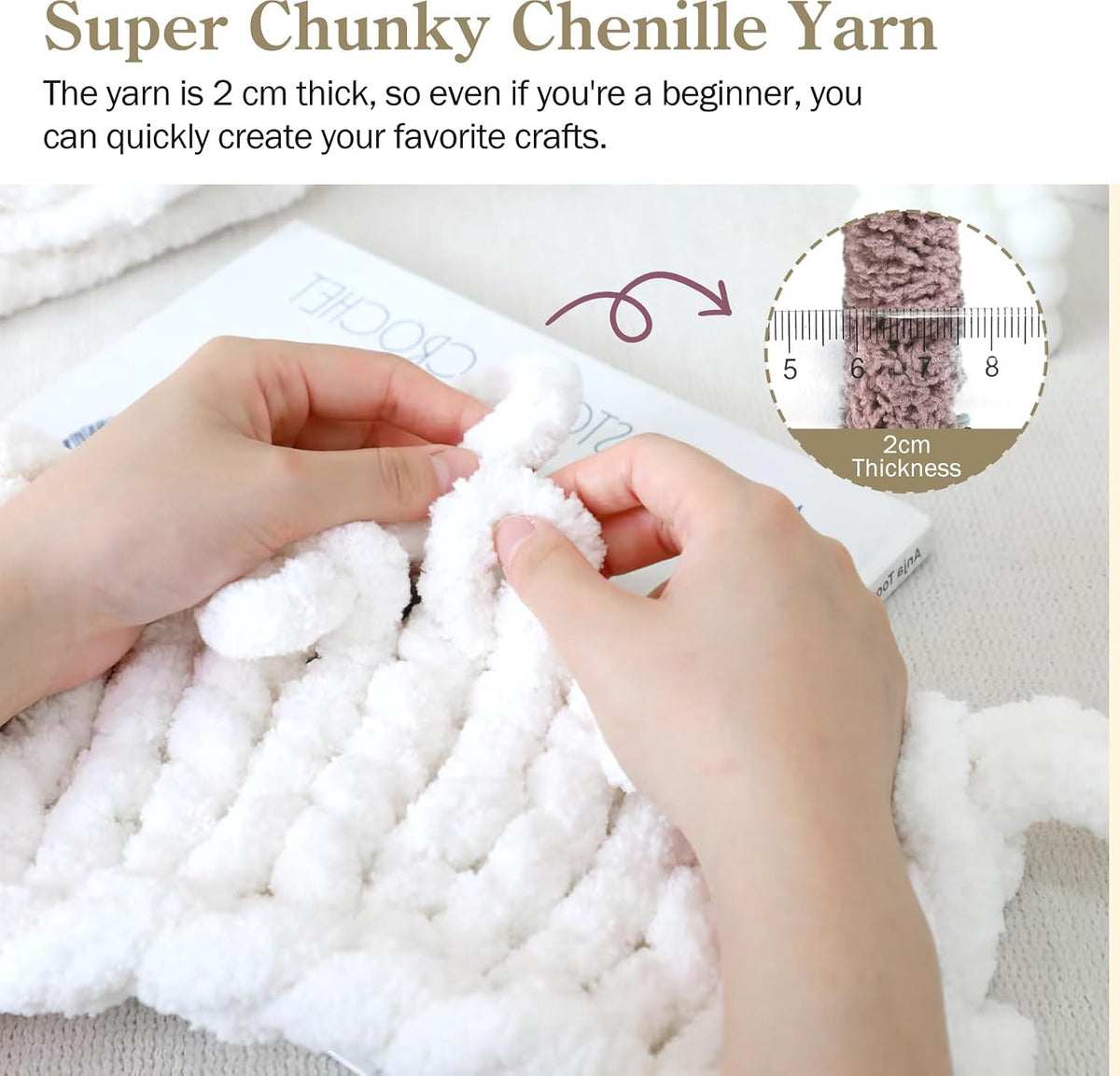 Roan Rouge Chunky Chenille Yarn for Crocheting and Hand Knitting