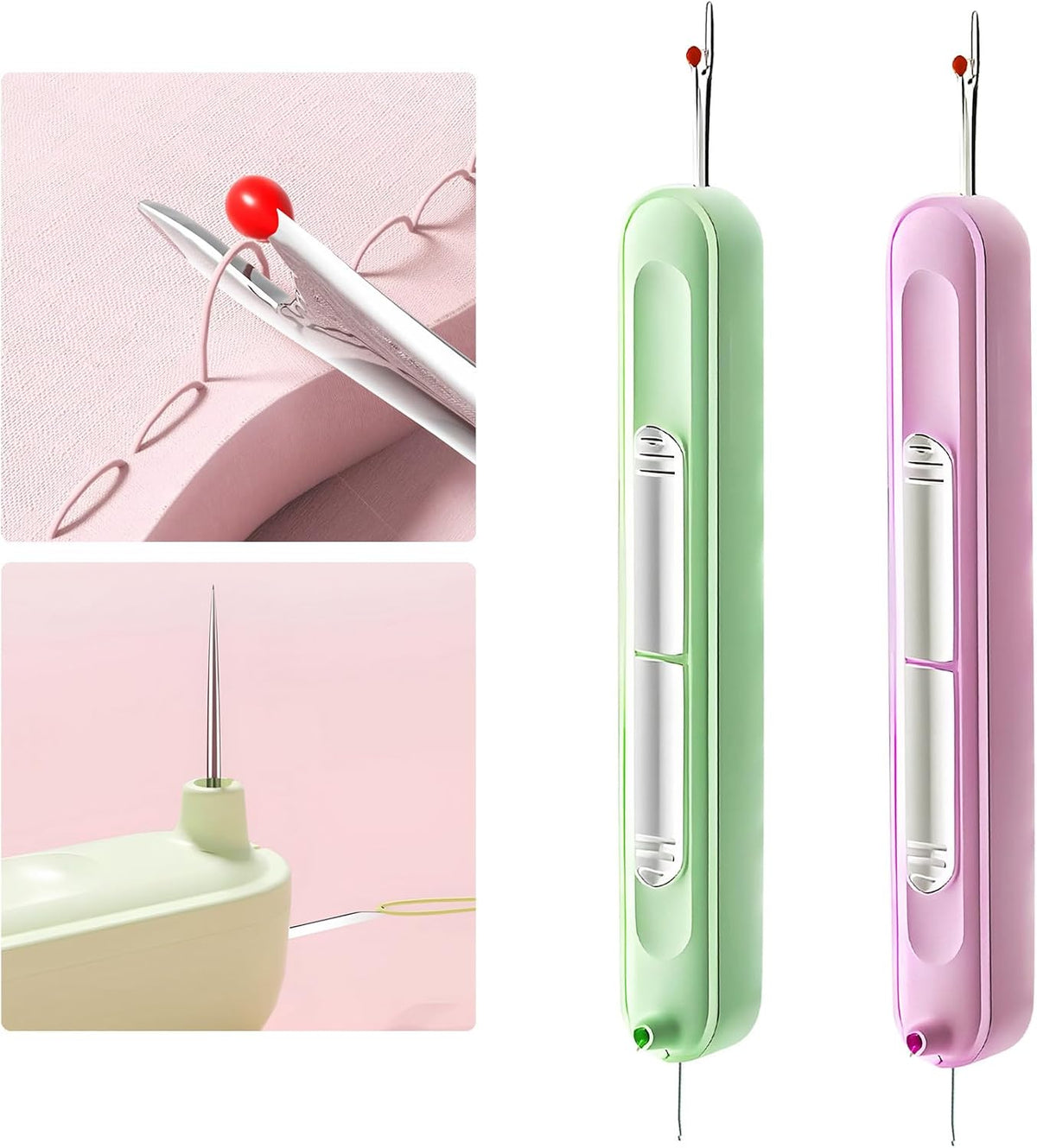 2 in 1 Automatic Needle Threaders Seam Ripper,Quilting Supplies Sewing