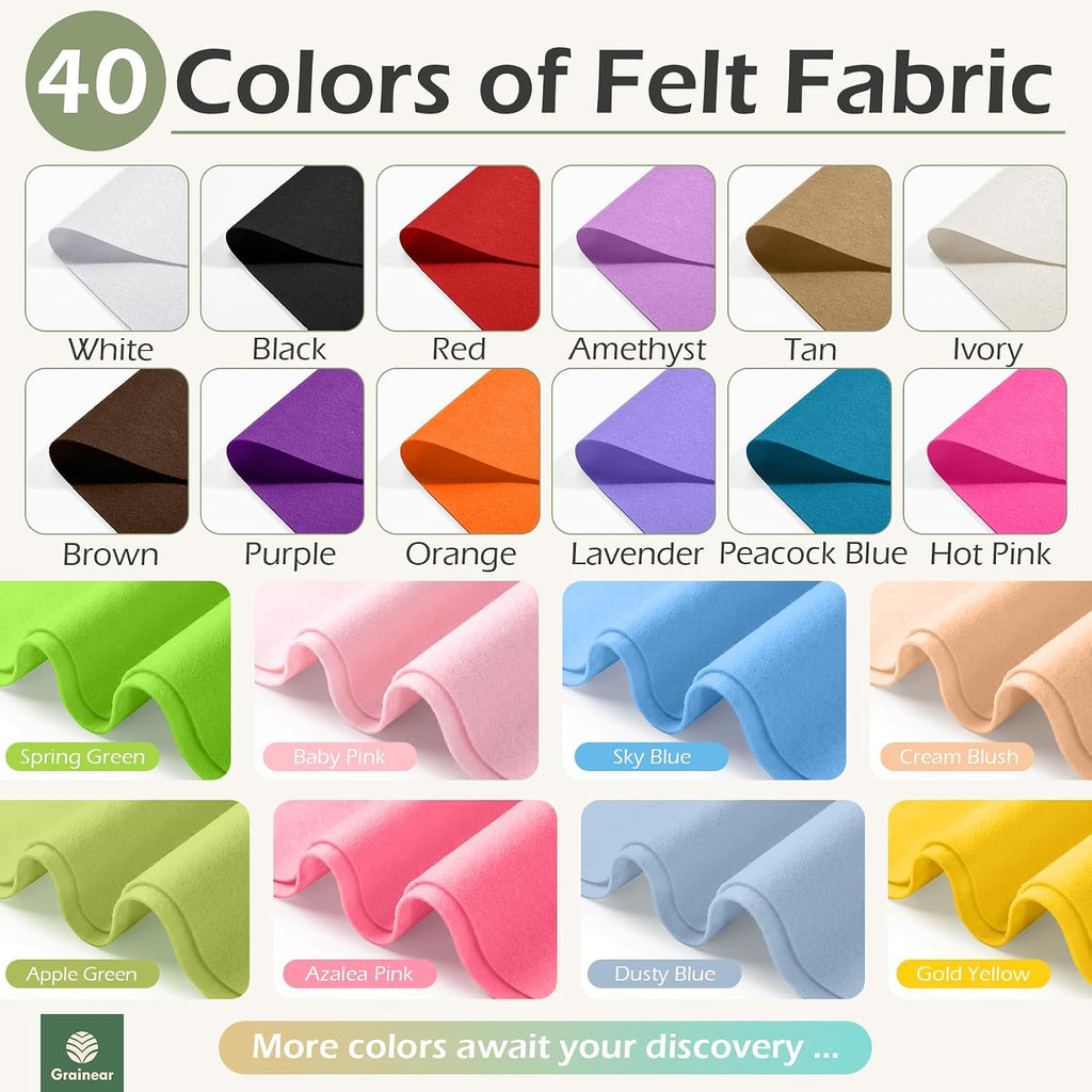 Baby Pink Soft Felt Sheets for Crafts, 12" x 12", 1.6mm Thick, 2 Pcs