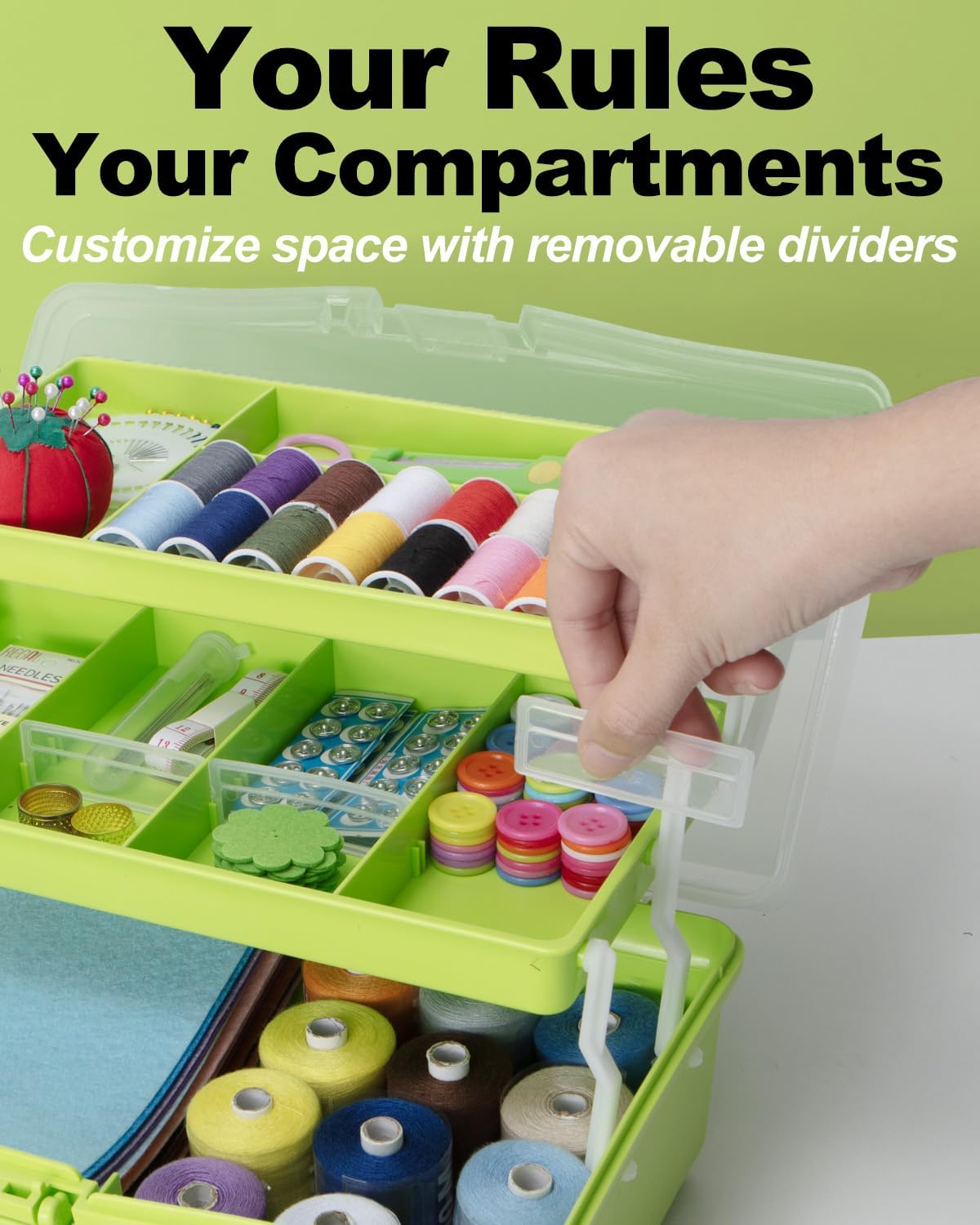 TERGOO 12in 3-Layer Plastic Craft Organizers and Storage, Portable