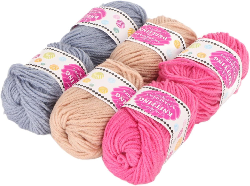 6Pcs Crochet Knitting Yarn, Soft Bright Multi Purpose Yarn for