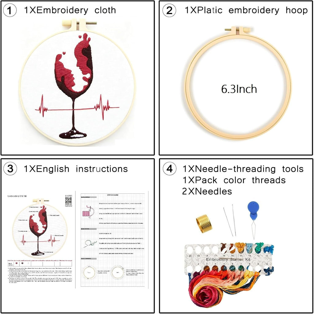 Couple Embroidery Kits for Beginners Adults, Abstract Face Embroidery