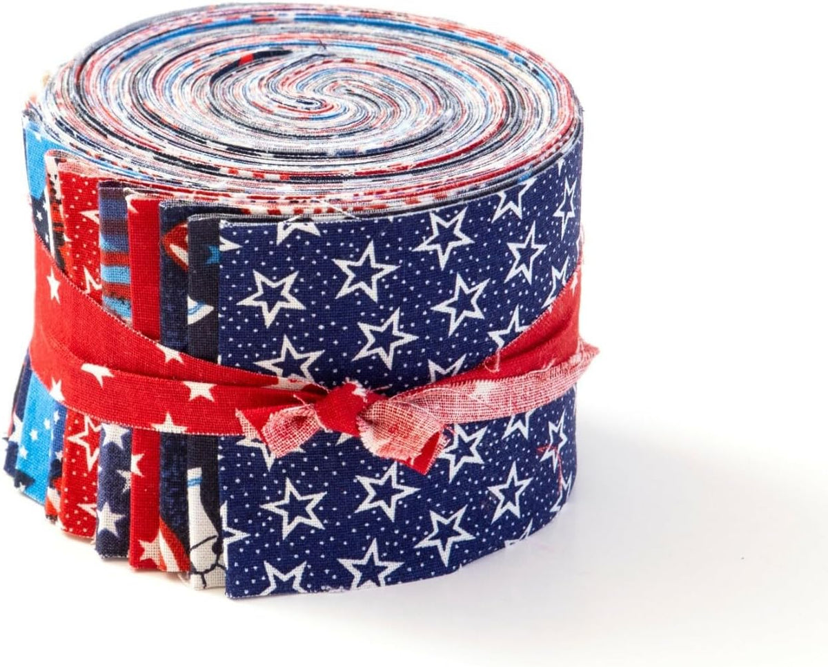 FlashPhoenix Quality Sewing Fabric - 2.5 x 44 inch America Patriotic