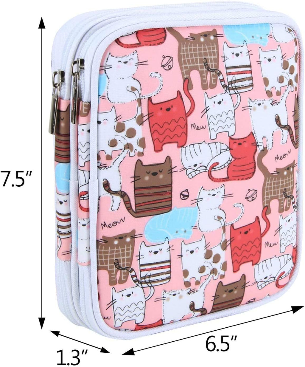 Teamoy Crochet Hook Organizer Case, Empty Crochet Hook Holder, Cats