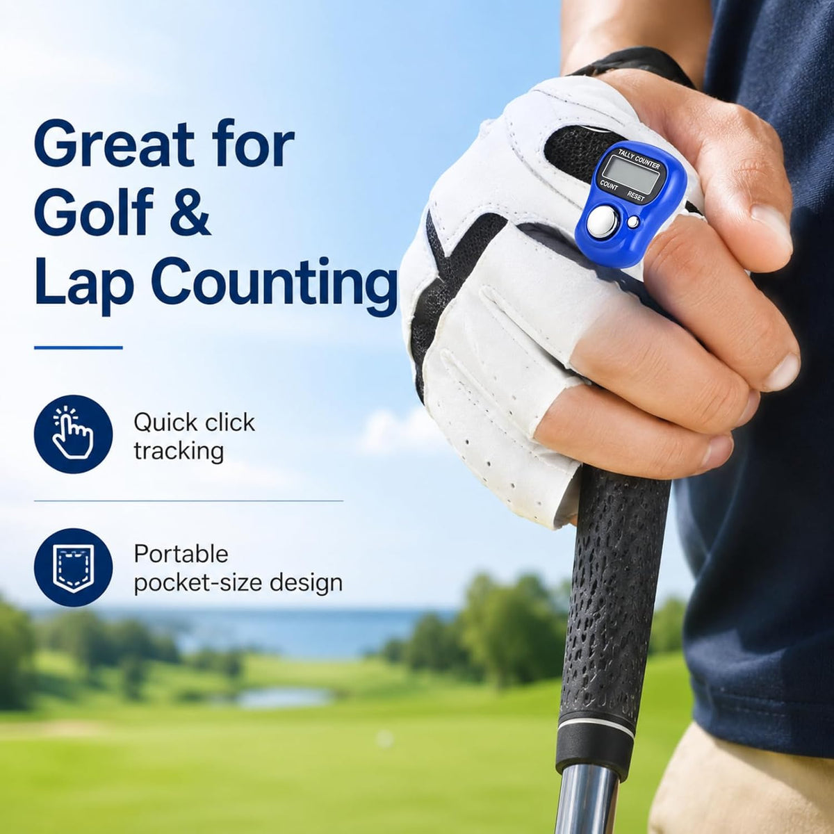 5 Digit LED Digital Row Counter, Handheld Tally Counter with Ring