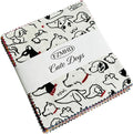 42pcs 5 Inch Dog Print Fabric Squares 100% Cotton Precut Quilting