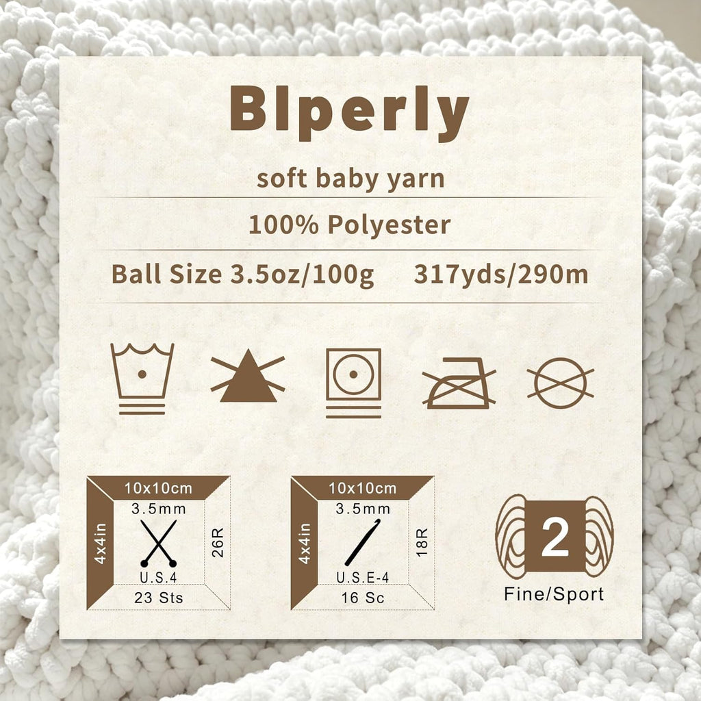 Skinny Chenille Yarn for Crocheting, #2 Green Soft Baby Blanket Fluffy