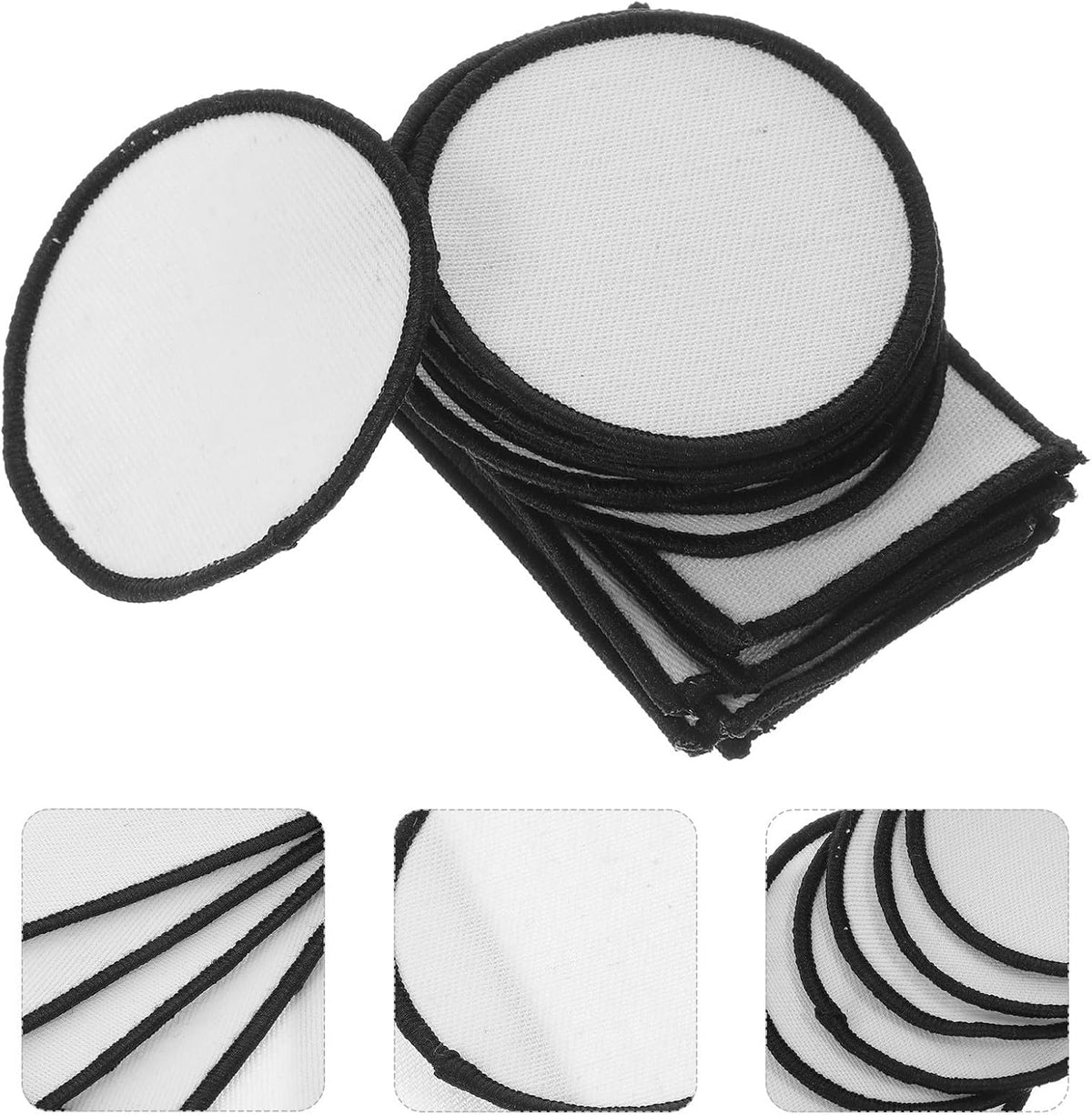 20pcs Blank Heat Transfer Patches, Polyester Embroidery Applique