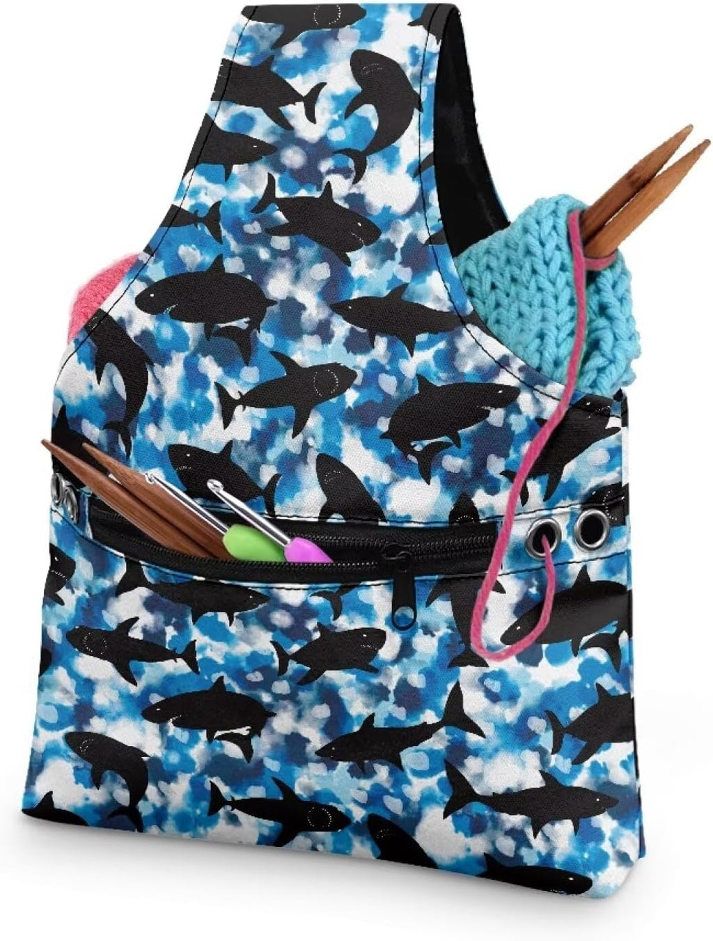 Qehuruxo Shark Crochet Bag Crochet Storage Convenient Waterproof