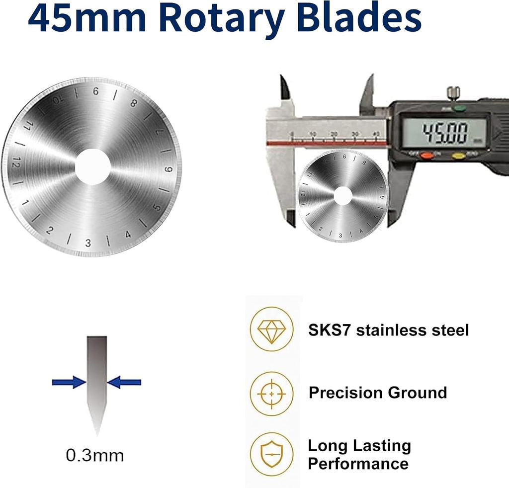 ProMan Tools 45mm Rotary Cutter Blades 10 Pack, Replacement Blades for