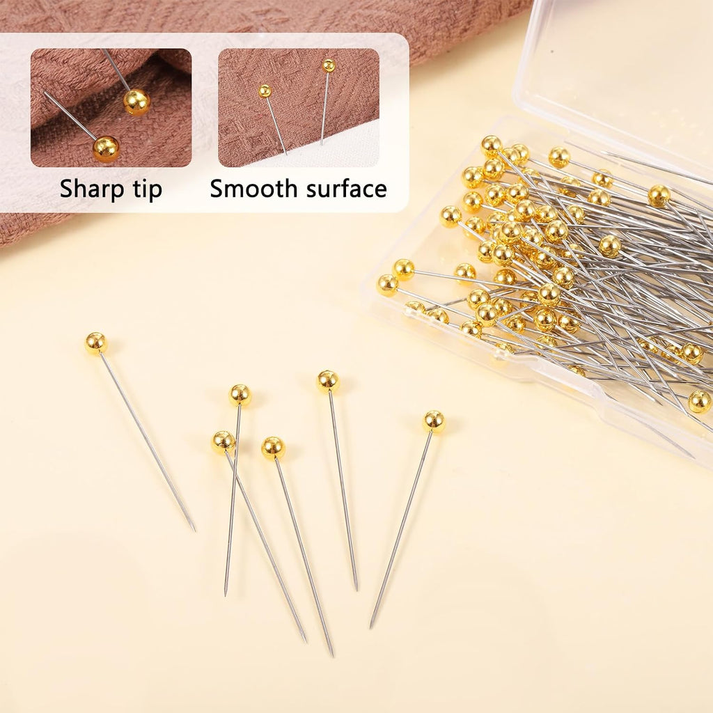 100 PCS Gold Pins Bouquet Pins Straight-Pins Sewing Gold Pin for