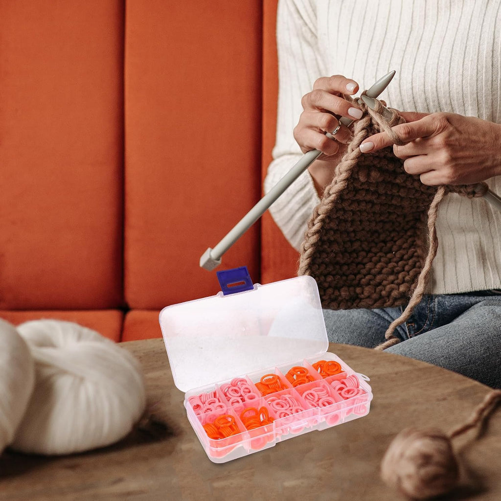 450 Pcs Knitting Crochet Stitch Markers, Color Coded Locking Rings