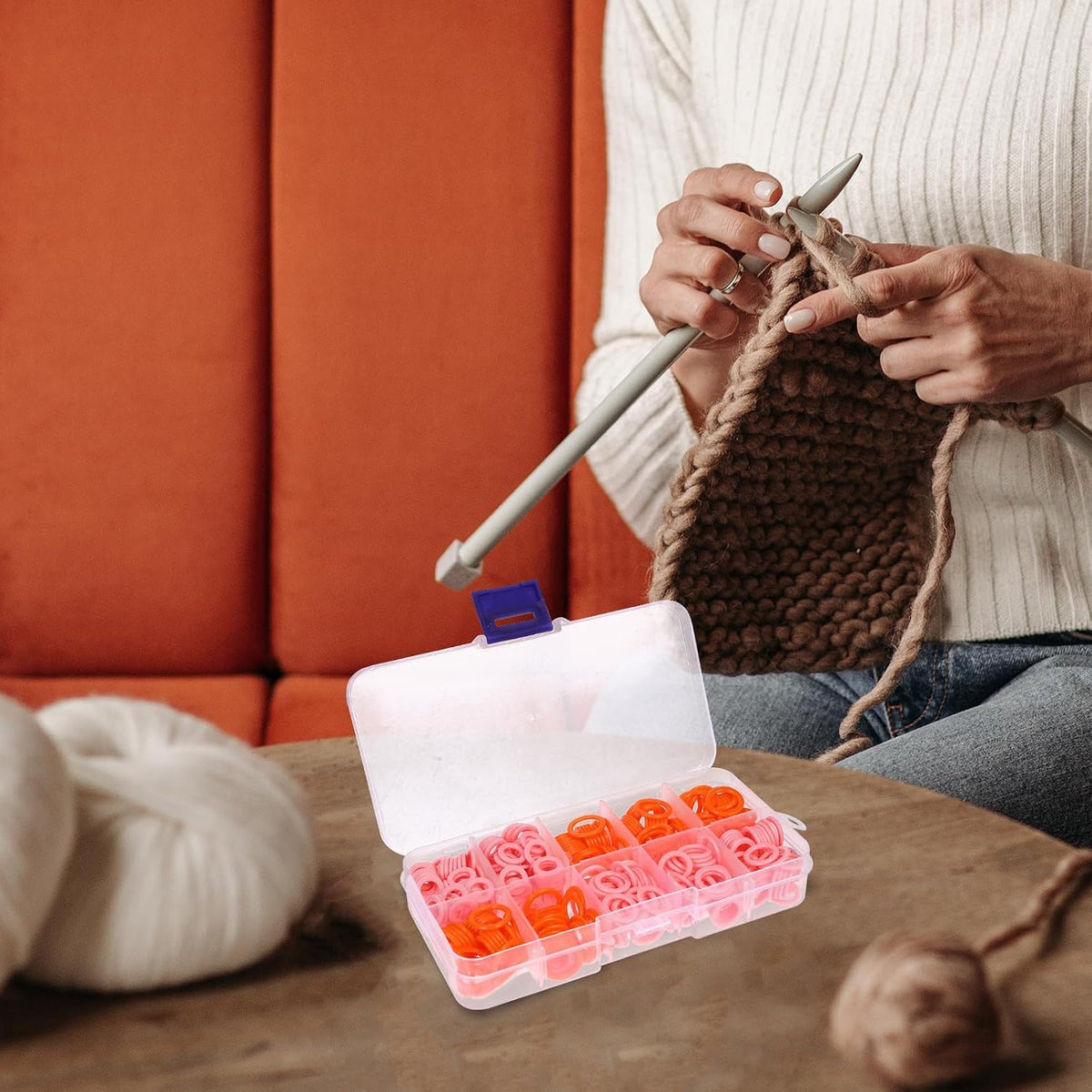 450 Pcs Knitting Crochet Stitch Markers, Color Coded Locking Rings