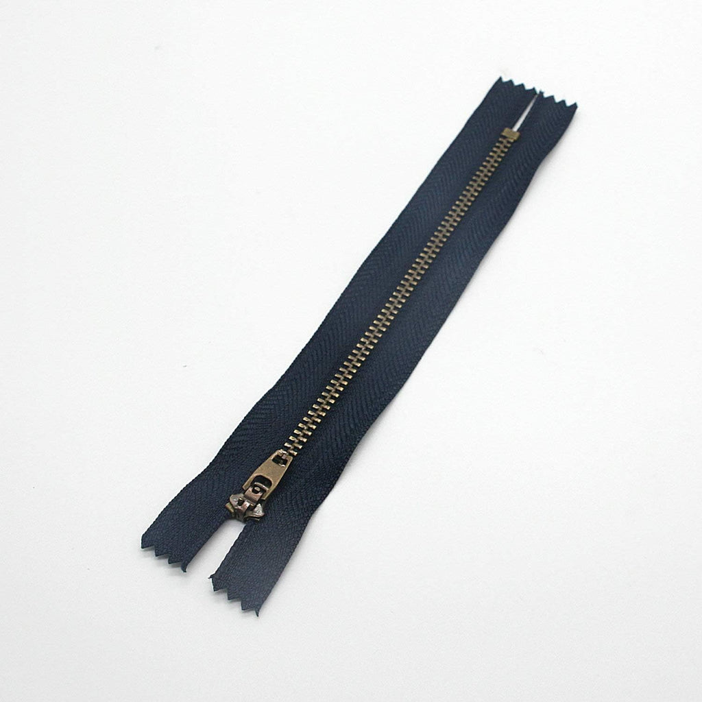 Leekayer #4 Metal Zipper for Jeans 7" Antique Brass Y-Teeth Zipper