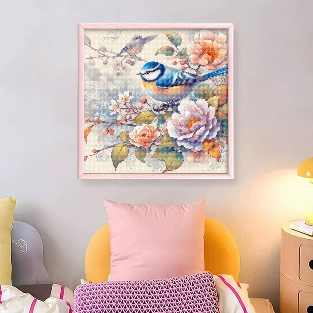 C'eitura Birds & Flowers 11CT Stamped Cross Stitch Kit - 15.75x15.75