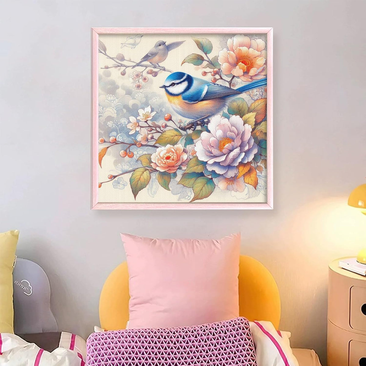 C'eitura Birds & Flowers 11CT Stamped Cross Stitch Kit - 15.75x15.75