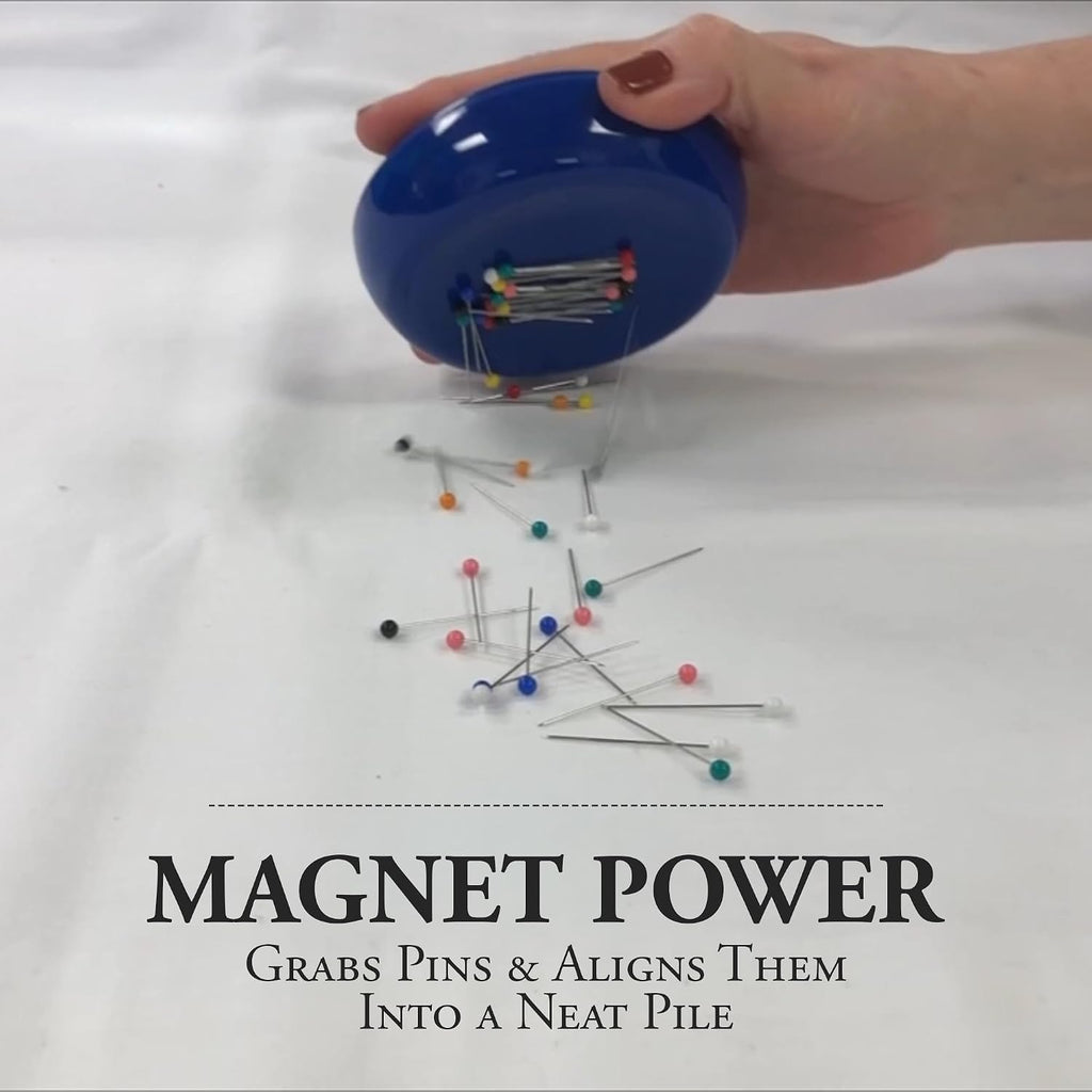 Grabbit Magnetic Sewing Pincushion with 50 Plastic Head Pins – Magnet