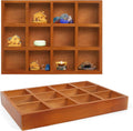 Wooden Tray, 2 Pack Wood Drawer Organizer Drawer Organizer 12 Grid