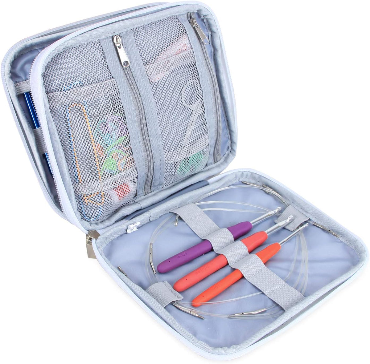 Teamoy Crochet Hook Organizer Case, Empty Crochet Hook Holder, Cats