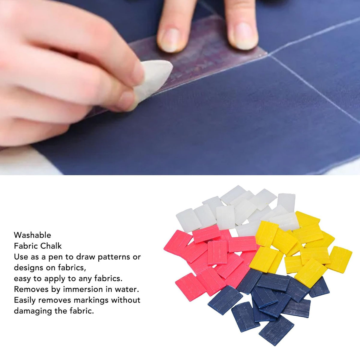 Tailors Chalk, Wax Fabric Marker 50 Sheets 4 Colors Washable for