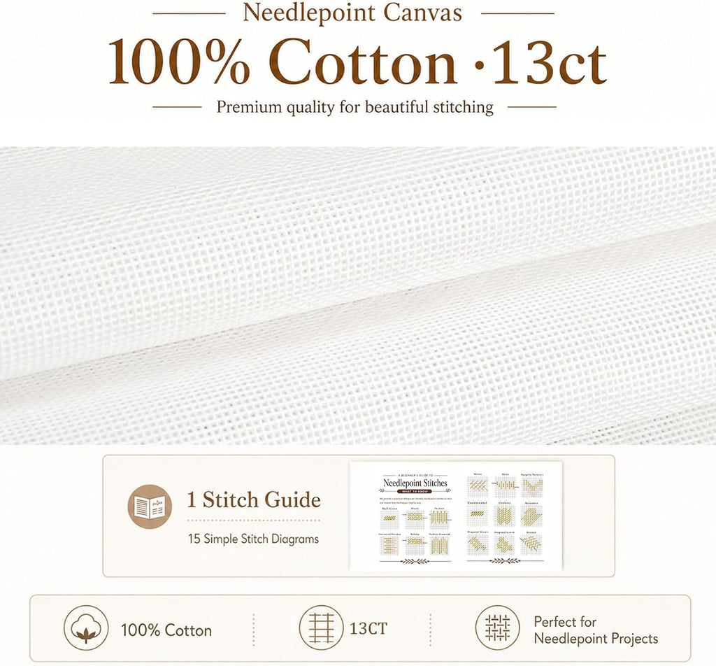 Zplontya 10 Pack Blank Needlepoint Canvas 10" x 10" Cotton Canvas 18