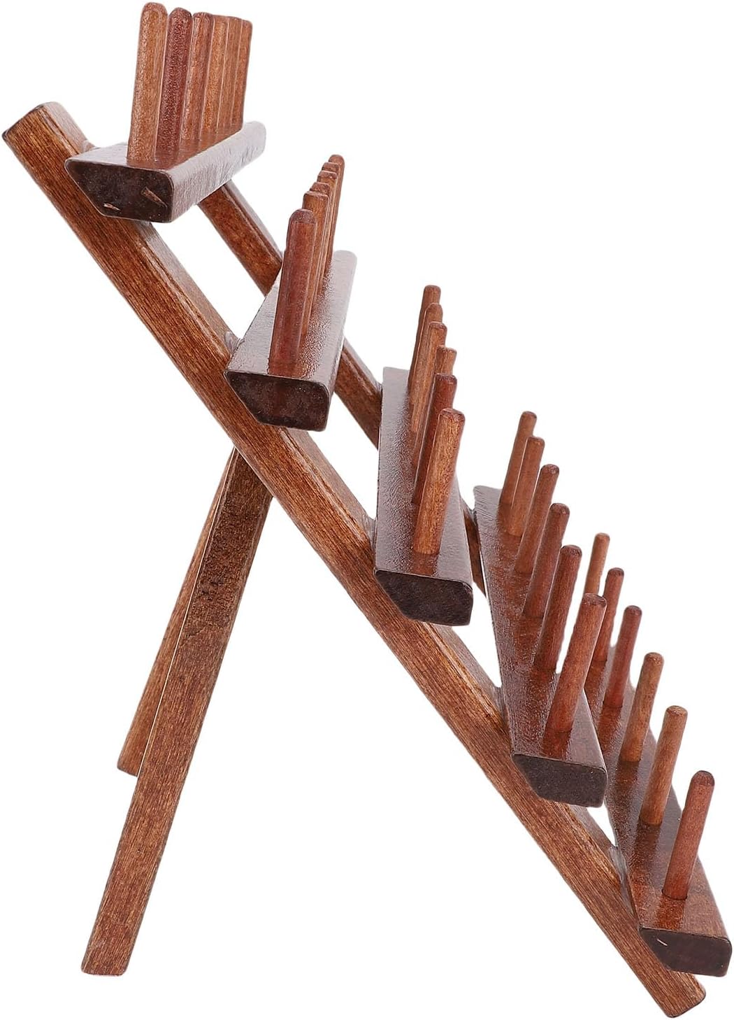 Yosoo Wooden Thread Holder Organizer, 30 Spool Foldable Pine Rack