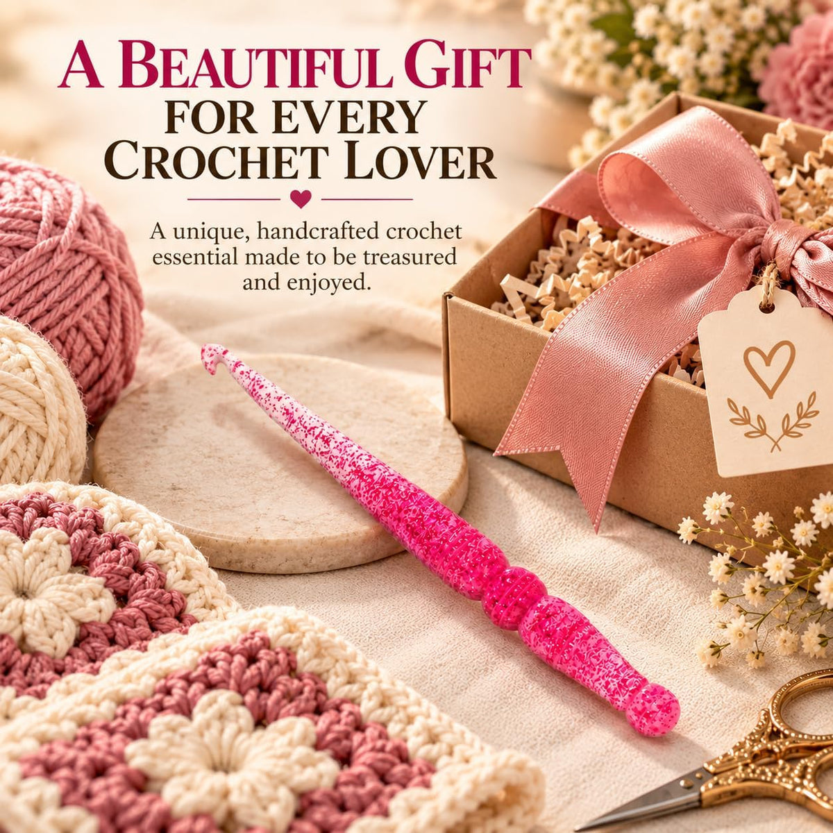 Ommi Ergonomic Handle Crochet Hooks | Handcrafted 7’’ Crochet Hook