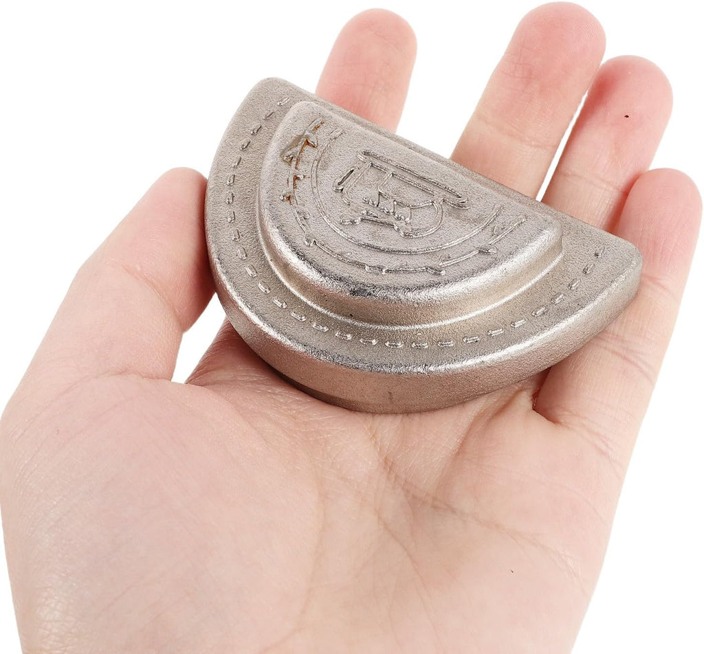 Cast Iron Fabric Pattern Weight for Sewing, Semicircle Silver