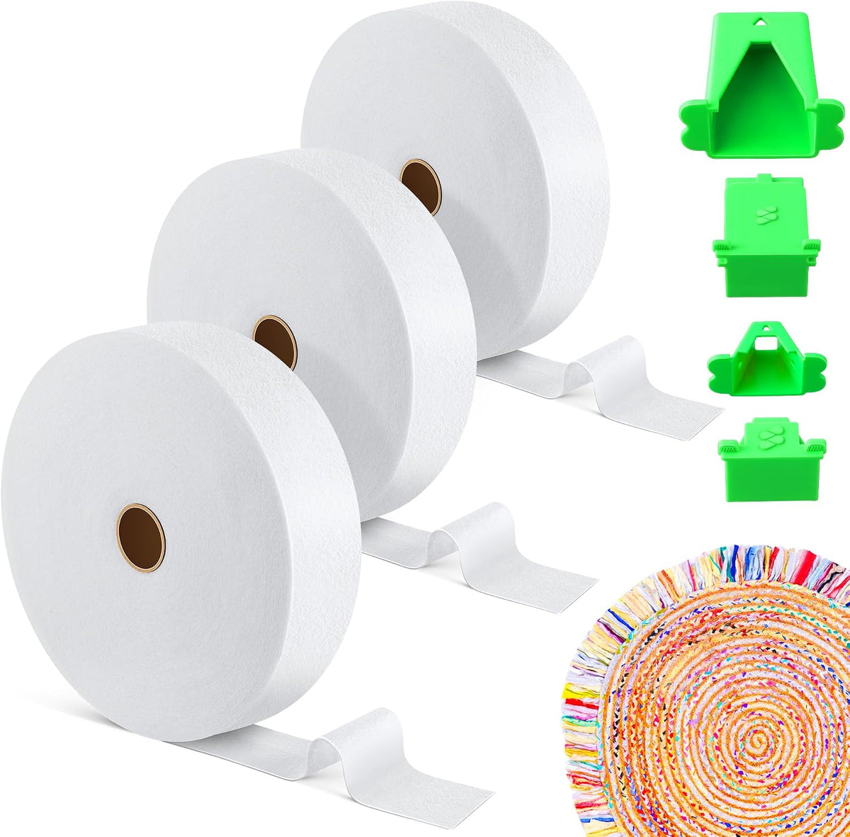 Ceoighe 3 Roll Jelly Roll Batting Strips with Tube Maker, 2 1/4"