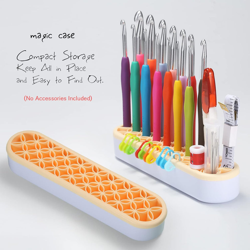 Desktop Crochet Hook Case, Silicone Crochet Hooks Organizer