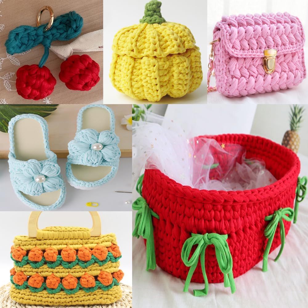 400 g/14.11 oz T Shirt Yarn for Crocheting Bags Basket Coaster