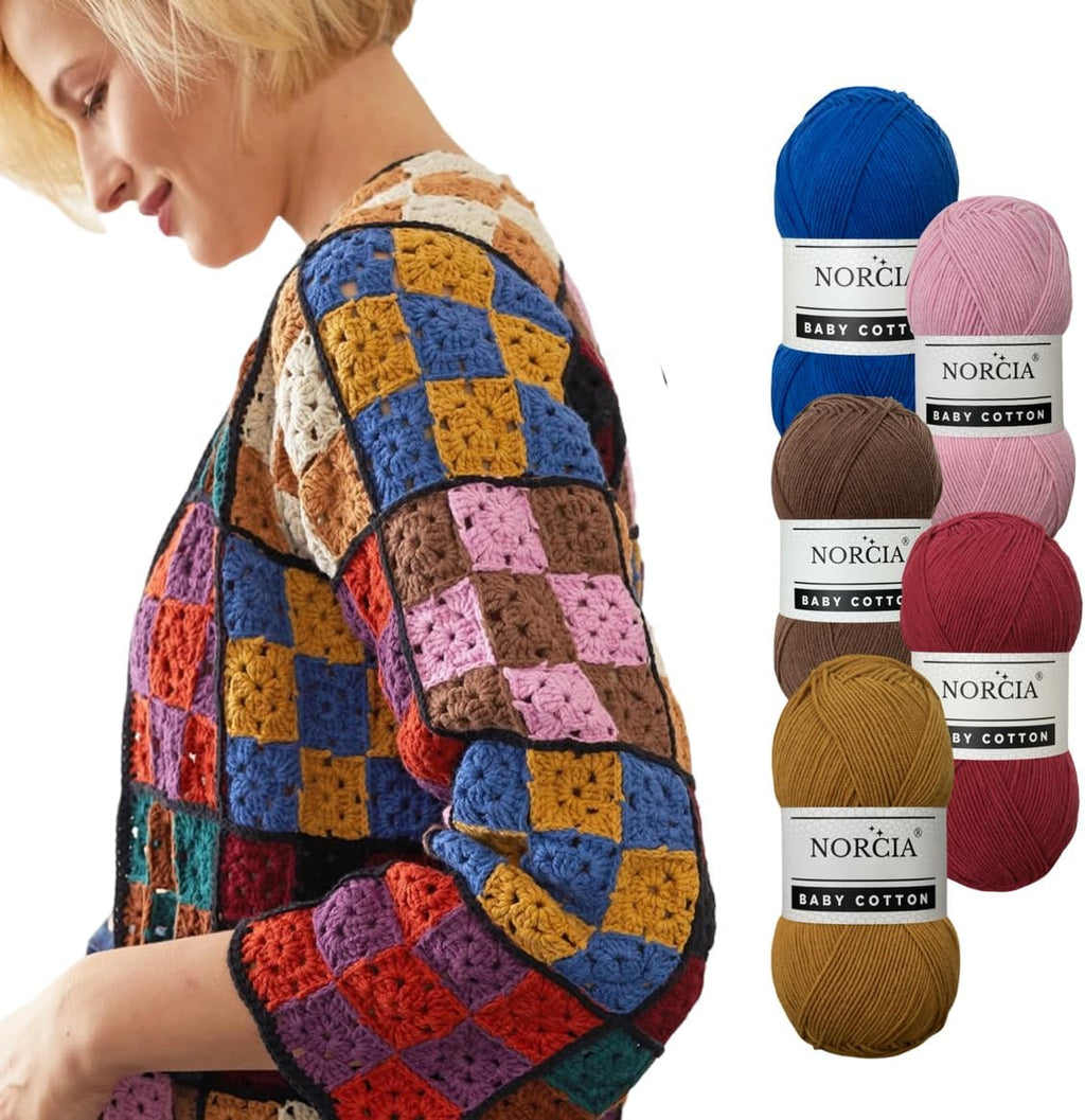 Baby Cotton, 55% Cotton 45% Acrylic Yarn, Fine/Sport (2) for Crochet